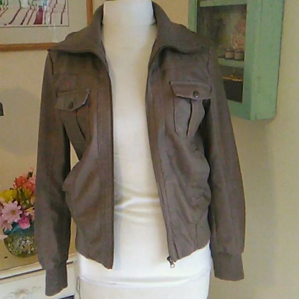 Miss London Faux Leather Bomber Jacket
